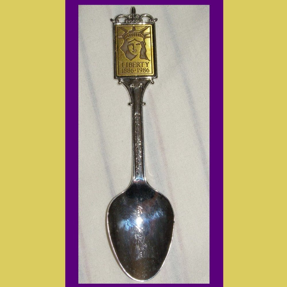 Vintage 1982 Nickel Silver SL/EI FDN Inc. Statue of Liberty Centennial Spoon